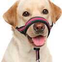 BARKLESS Soft Dog Head Collar, Patented Padded No Pull Head Halter, Training Nose Leash with Safety Link for Medium Large Dogs, Adjustable Muzzle Leash, Easy Control for Walking(Pink, L) (L (Snout 9.5"-14"))