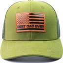 Best Dad Ever American Flag Hat, Dad Hat Fathers Day Birthday Gifts for Dad Papa from Daughter Son Black Cap (One Size, Army Green)