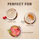 Round Cedar Wood Coasters Set of 6  Epoxy Resin Drink Coasters  Rustic Cup Coasters Perfect for Coffee Cups, Wine Glasses, Beer Pints  Modern Coaster Set with Cedar Scent  6 pcs