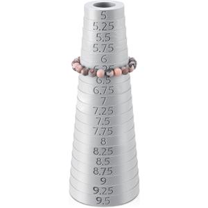 HappyAlley Professional Bracelet Sizer Mandrel, 3D Printed Plastic Bracelet Measuring Tool with 5-9.5" Markings, Essential for Jewelry Makers, Retailers, DIY Crafters at Home(Standard,Grey)