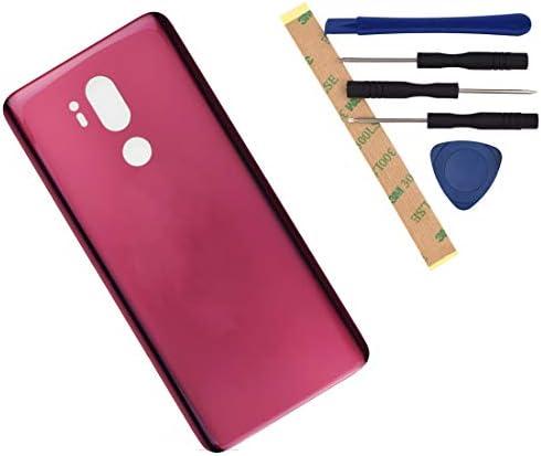 G710EM Glass Battery Back Cover Compatible with LG G7 ThinQ G710EM G710PM G710VMP G710ULM G710EMW G710EAW G710AWM G710N (Raspberry Rose)