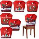 6 Pcs Christmas Chair Covers Santa Hat Red Slipcovers Chair Back Covers Xmas Chair Covers Decoration for Home Dinner Christmas Banquet Party Festival Decor, 23.6 x 19.6 Inch