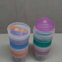 4 Pack Yogurt Parfait Cups with Lids Reusable, 20 oz Plastic Overnight Oats Containers To Go with Lids Spoons Granola Compartment for Fruit Nuts, Cereal Containers for Oatmeal, Snack, Breakfast Prep (Orange,Bule,Purple,Green)