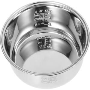 304 Stainless Steel Rice Cooker Inner Pot Replacement Universal Fit with Triple Layer Composite Bottom for Even Heating and Easy Cleaning 3L