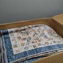 TOPRUUG Washable Oriental Area Rug - 12x18 Rugs for Living Room Soft Carpet for Bedroom Waterproof Floral Distressed Indoor Stain Resistant Non-Shedding Floor Carpets (Blue/Teal/Orange, 12x18)