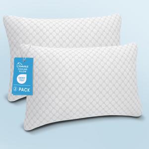 OAISZ Shredded Memory Foam Pillows, Bed Pillows King Size Set of 2, Cooling Pillows for Sleeping, Adjustable Firm Pillow for Side Back and Stomach Sleepers, Bed Pillow with Washable Removable Cover