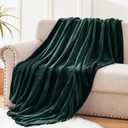 Exclusivo Mezcla Fleece Throw XL Blanket for Couch, Sofa, Super Soft and Warm Forest Green Blankets, All Season, Cozy, Plush, Lightweight, 50x70 Inches