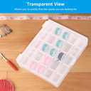 LOYORTY 12PCS Plastic Empty Bobbin Storage Case, 25 Slots Bobbin Case Holder, Transparent Bobbin Organizer Storage Box, Bobbins Spools Case for Sewing Machine