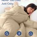 King Size, Beige Alternative Down Comforter - Warm, Lightweight & Breathable Hotel Quality Bedding Set for Men, Women, Kids and Teens - All Season Oversized Cooling Microfiber Duvet Insert Comforter