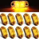 Tallew 10 Pcs 2.5 Inch LED Trailer Lights 2 Diode Waterproof LED Trailer Side Marker Oval Signal Running Lights for Truck Boat Rv(Amber)