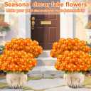 Fake Geraniums Artificial Fall Flowers for Outdoors Autumn Decoration, Look Real Faux Fall Flowers Plants for Front Door Porch Patio Yard Balcony, 8 Bundles