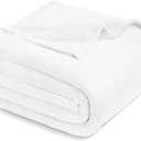 Exclusivo Mezcla Fleece Blanket Twin Size for Bed, Super Soft and Warm, All Season Use, Cozy, Plush, Lightweight, 60x80 Inches Pure White