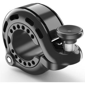 Topcrown Bike Bell, Aluminum Alloy Bicycle Bells for Adults Kids Max 110 dB, Bike Horn Fit 22.2-31.8 mm Handlebar for Mountain Road Bike Scooter Ebike (Black)
