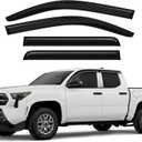 4PCS Window Rain Guards Compatible with Toyota Tacoma 2024 2025 2026 Double Cab, Outside Tape-On Mount Vent Deflectors Visors Accessories (Fit for 2024+Tacoma Double Cab)