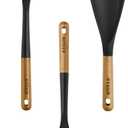 Staub Silicone with Wood Handle 2-pc Cooking Utensil Set (Black)