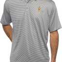 Vantage Apparel Men's Collegiate Premium Moisture Wicking Stretch Fit Striped Polo (Gray, XXL)
