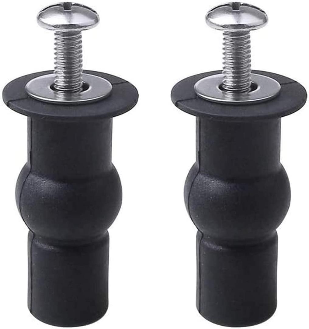 Universal 2PCS Toilet Seat Hinges Screws, Toilet Seat Top Fixing Part,Toilet Lid Screws Rubber Top Nut