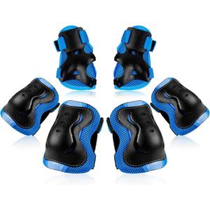 BOSONER Kids/Youth Knee Pad Elbow Pads Guards Protective Gear Set for Roller Skates Cycling BMX Bike Skateboard Inline Skatings Scooter Riding Sports (Medium(9-15 years), Deep Blue)