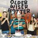 60th Birthday Decorations Gifts for Men, Including 60th Birthday King & Crown & Sash, Older Wiser Hotter Glitter Banner, Happy Birthday Party Prom Decoration For Men Him