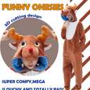 SWEETXIN Adult Unisex Onesie Pajamas Halloween Christmas Cosplay Costume Suit for Women and Men (M)