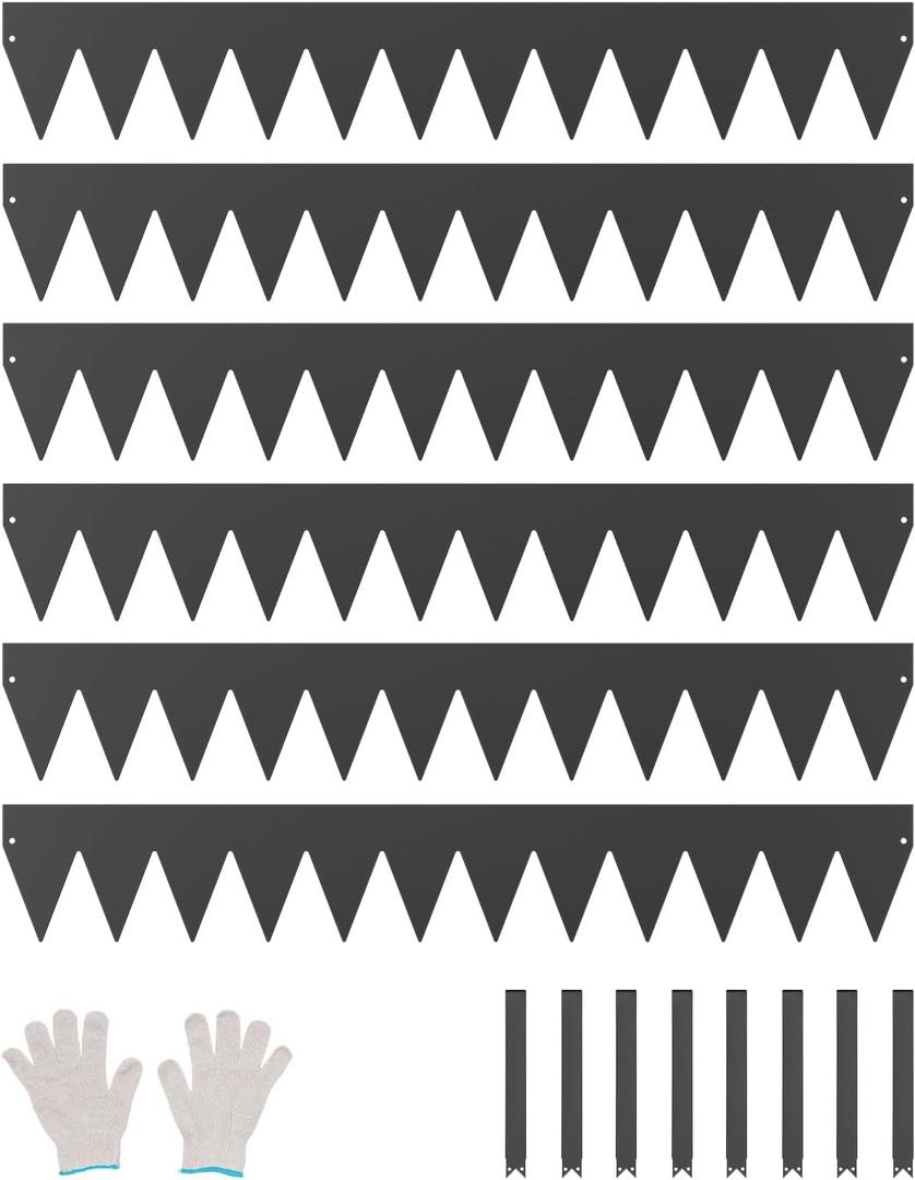 VEVOR Steel Landscape Edging, 6 Packs 40 x 6 in Rust-Resistant Metal Landscape Edging, Bendable Garden Edging Border, Heavy Duty Lawn Edging, Easy-to-Install, Flower Bed Yard Pathway Divider Black