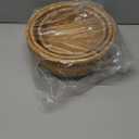 Round Rattan Fruit Baskets Woven Storage Bowls Key Holder Stackable for Shelf Kitchen Tabletop Natural Set of 3