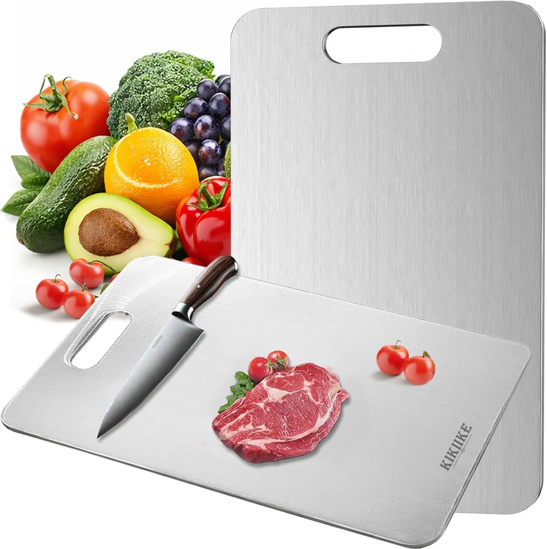 Titanium Cutting Board, 2026 New Upgrade 100% Pure Titanium Cutting Boards for Kitchen, Hygiene & Durability Non Stick Chopping Board, Double sided Cutting Mat, Easy to Clean,V790L