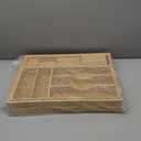 Thalomely Bamboo Kitchen Drawer Organizer, Expandable Silverware Organizer with Removable Knife Block, 6-8 Slots- Utensil Holder & Cutlery Tray Drawer Dividers, 2.36" Deep for Extra Capacity, Natural