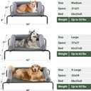 Cooling Elevated Dog Bed for Large Dogs Waterproof Raised Dog Cot with Slope Headrest, Breathable Teslin Mesh, Durable & Portable Pet Bed for Indoor and Outdoor Use, Grey