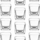 Royal Imports Candle Holder Square Cube Votive Tealight Glass for Wedding, Birthday, Holiday & Home Decoration, Set of 12