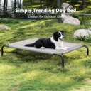 Simple Trending Raised Dog Bed for Large Dogs, Waterproof XL Dog Cot, Outdoor Cooling Elevated Pet Bed Load 200lb, 47.75" x 30.5", Grey