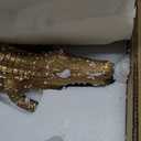 Signature Design by Ashley Lauretman Contemporary Polyresin Alligator Sculpture, Antique Gold, 22.88" W x 10.5" D x 6" H