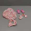 BABESIDE 16-20 Inch Reborn Baby Doll Clothes Set with 16 Inch Doll Shoes for Reborn Dolls, Summer Floral Babydoll Clothes with Bag Headband for Realistic Baby Dolls Accessories, Pink