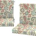 DYTXIII Outdoor Midback Chair Cushions Set of 2-20"x17" Water Repellent & Fade-Resistant Patio Seat Cushions with High-Resiliency Foam, Non-Slip Ties for Dining, Balcony Furniture-Paisley Vintage