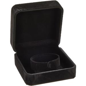 Small Velvet Jewelry Gift Box for Women, Bracelets, Rings, Earrings, Necklace (Black, 3.5 x 3.5 x 1.9 In)
