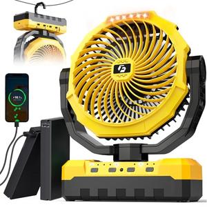 36000mAh Camping Fan,120H Rechargeable Fan Portable with Detachable Battery