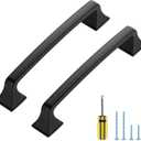 30 Pack Kitchen Cabinet Handles 5 Inch Hole Center Black Cabinet Pulls Solid Suqare Foot Drawer Pulls for Kitchen Cabinet Door Handles Matte Black Arch Dresser Handles for Cabinets and Drawers