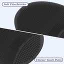 Manmihealth Silicone Back Scrubber & Soft Shower Face Brush Set 4 PCS(Thin Bristles), Super-Cleansing Body Scrubber & Strong Lathering Power Bath Glove Combination (Black)