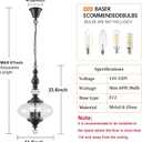 Black Pendant Light Farmhouse Pendant Lights Kitchen Island Glass Pendant Light Fixtures W 11.8 in. H 23.6 in.