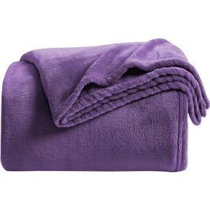 KMUSET Super Soft Throw Blanket Premium Silky Flannel Fleece Throw Size Purple Microfiber Lightweight Blanket All Season Use (Throw(50"x60"))