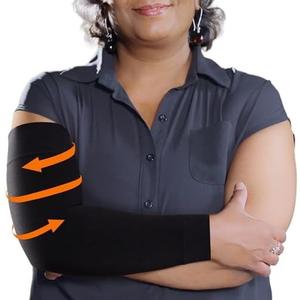 KEMFORD Compression Lymphedema Arm Sleeves for Women - 20-30 mmHg, 1 Pair, Black, XXL - Medical Arm Brace for Swelling, Edema, Circulation