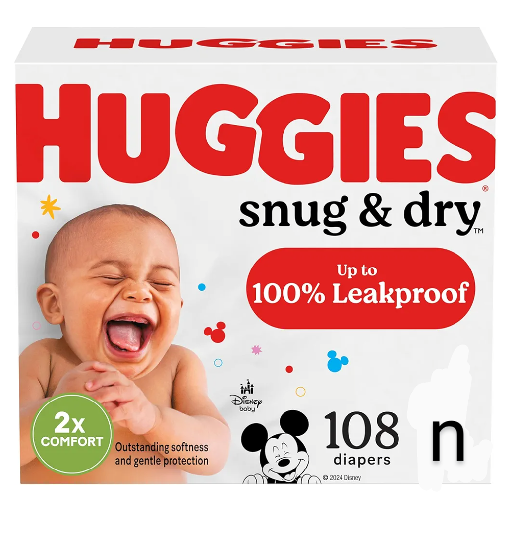 Huggies Size n Diapers, Snug & Dry Newborn Diapers, Size n (1-10 lbs), 108 Count