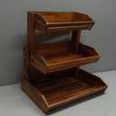 HOLANA Acacia Wood Fruit Basket - 3-Tier Fruit Bowl for Kitchen Counter , Extra Large 16x12.5x18 in , Fruteros Para Cocina , Fruit and Vegetable Storage (3 Tier)