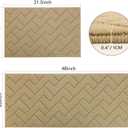 hicorfe Kitchen Runner Rugs and Mats Sets,2 Pieces Absorbent Non-Slip Kitchen Rug,Comfort Kitchen Mat for Floor,Washable for Kitchen,Hallway,Office,Sink,Laundry(20"x48"+20"x32",Brown)