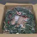 Christmas Wreaths for Front Door 16 Inch, Artificial Christmas Wreath with Light, Pre-Lit Winter Wreaths with Pine Cones, Berry Clusters Reindeer, Xmas Wreaths for Indoor Outdoor Window Porch Decor