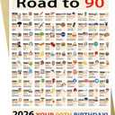 4 x OJsensai Vintage 90th Birthday Decorations Gifts for Women Men, Giant 90 Years Old Bday Card for Mom Dad Grandma Grandpa