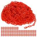 PATIKIL Plastic Chain Links, 200 Foot Safety Chains, Red Plastic Chains for Barriers, Crowd Control, Queue Lines, Parking, Fences, Gate, Concerts, and Decoration