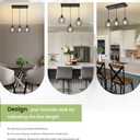 3-Light Hanging Pendant Light Fixtures, Farmhouse Kitchen Island Light Fixture, Industrial Hanging Pendant Lighting for Dining Room Bedroom Hallway, Black Metal Cage Pendant Lamp, E26 Base