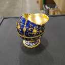 Windproof Ashtray with Lids Metal Portable Cigarette Ashtray for Outdoors and Indoors Use, Hand Stamped Pattern Nice Gift for Men and Women (Navy Blue)