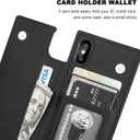 Bocasal Crossbody Wallet Case for iPhone X Xs Credit Card Holder PU Leather Kickstand Shockproof Detachable Cross Body Strap Lanyard Magnetic Closure 5.8 inch(Black)